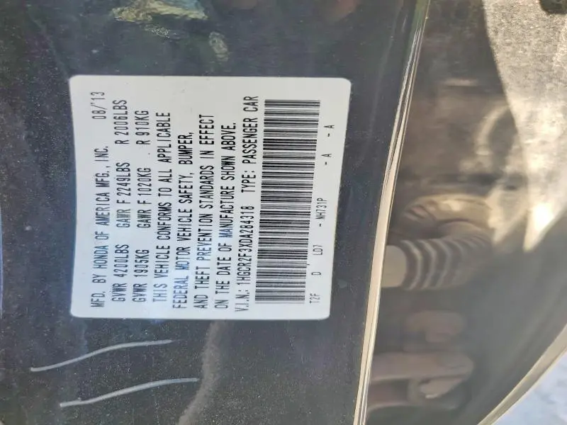 2013 HONDA ACCORD LX  