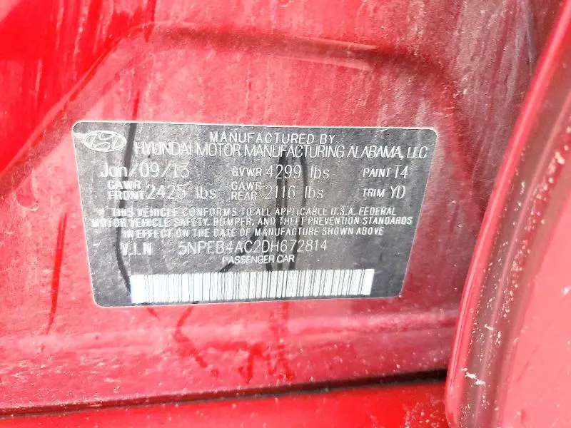 2013 HYUNDAI SONATA GLS  