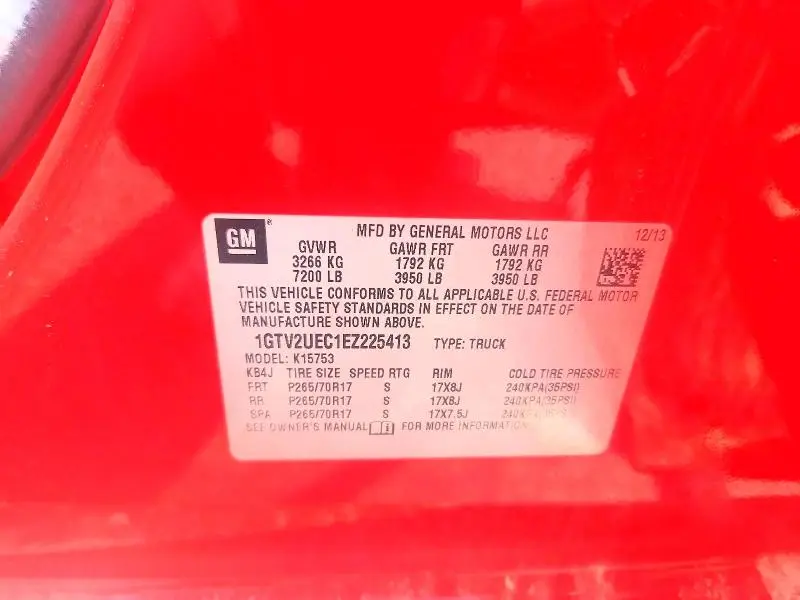 2014 GMC SIERRA K1500 SLE  
