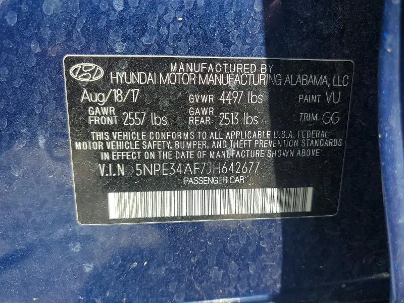 2018 HYUNDAI SONATA LIMITED  