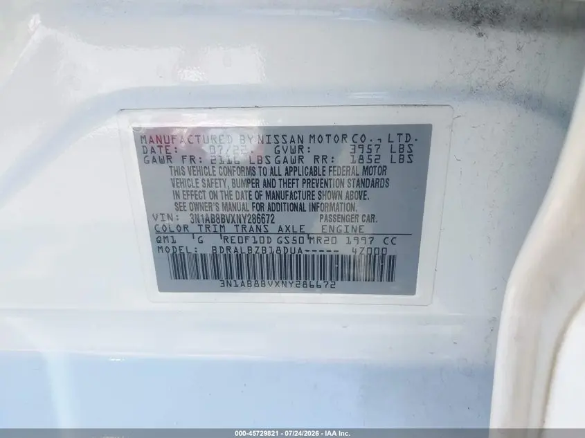 2022 NISSAN SENTRA S XTRONIC CVT