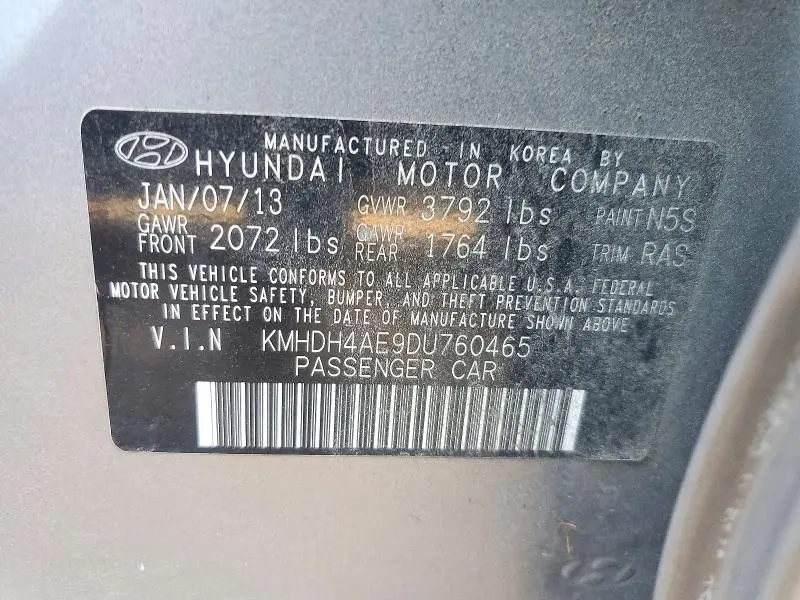 2013 HYUNDAI ELANTRA GLS  