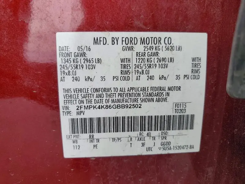 2016 FORD EDGE TITANIUM  