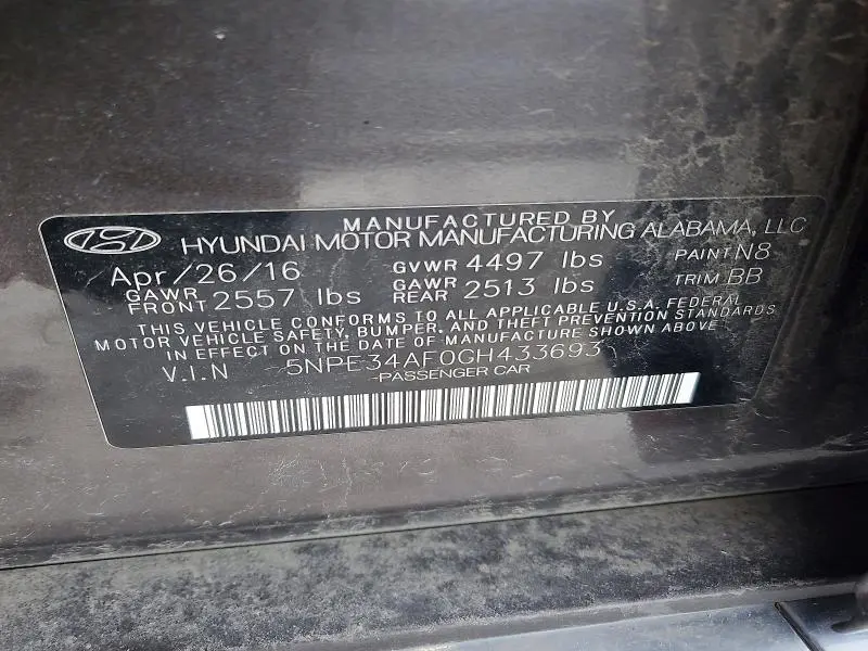 2016 HYUNDAI SONATA SPORT  