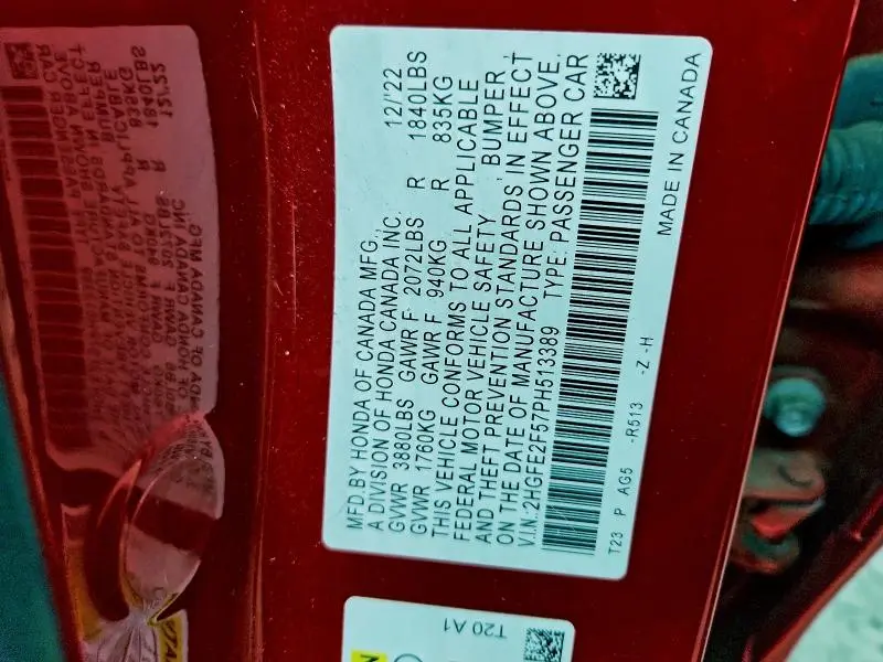 2023 HONDA CIVIC SPORT  