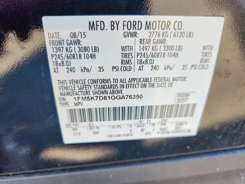 2016 FORD EXPLORER XLT  