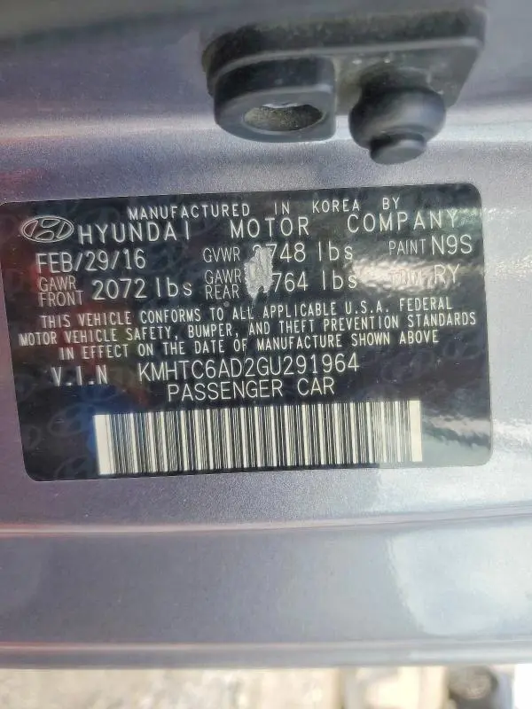 2016 HYUNDAI VELOSTER BASE  