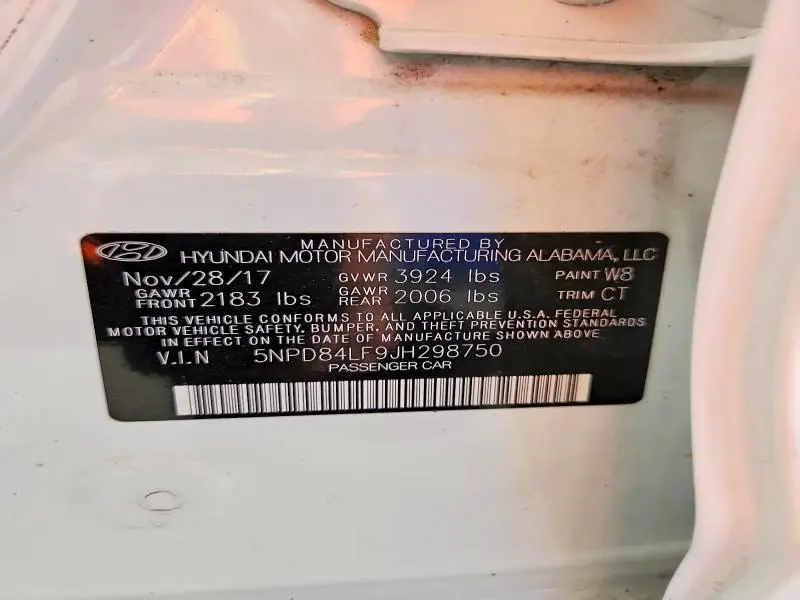 2018 HYUNDAI ELANTRA SEL  