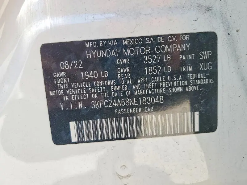 2022 HYUNDAI ACCENT SE  