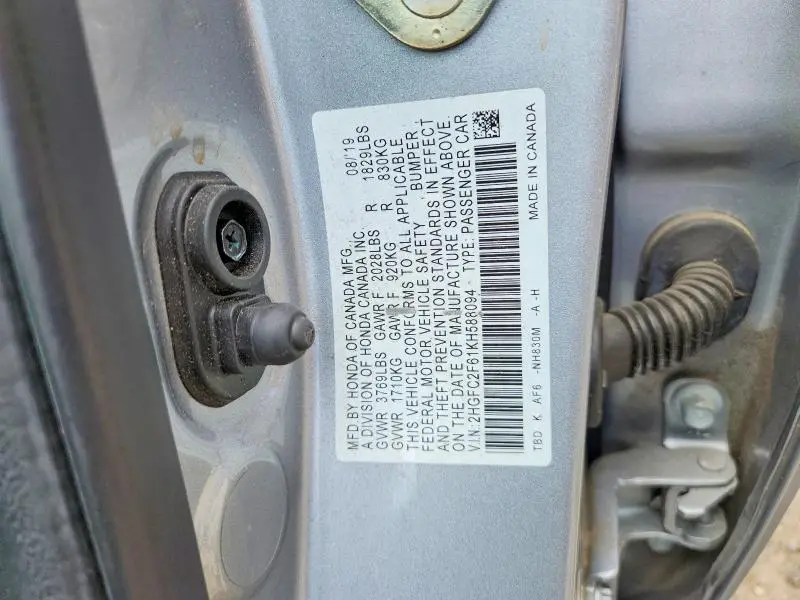 2019 HONDA CIVIC LX  