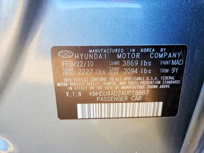 2010 HYUNDAI ELANTRA GLS  