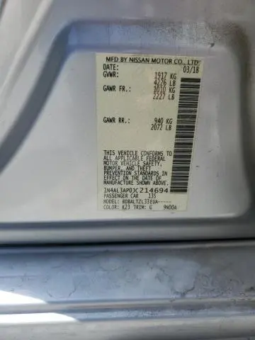 2018 NISSAN ALTIMA 2.5  