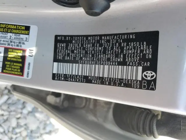 2014 TOYOTA COROLLA L  