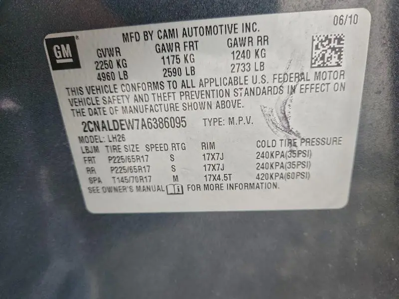 2010 CHEVROLET EQUINOX LT  