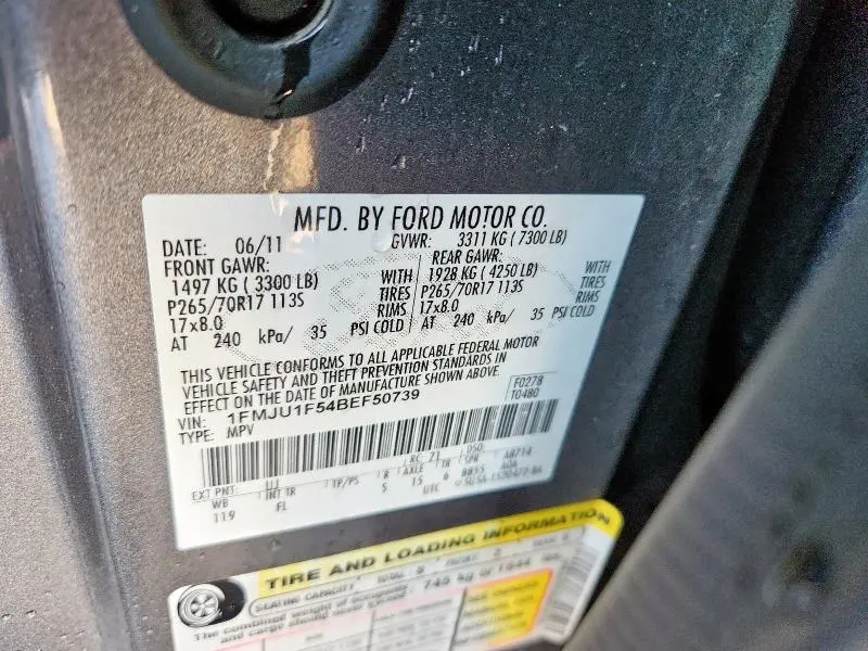 2011 FORD EXPEDITION XL  