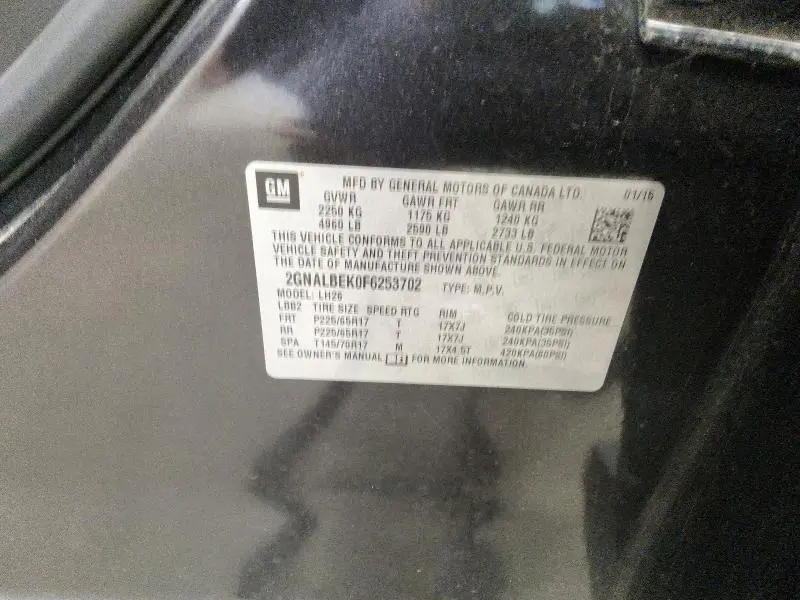 2015 CHEVROLET EQUINOX LT  