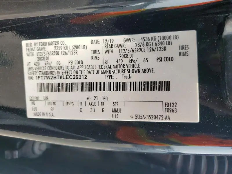 2020 FORD F250 SUPER DUTY  
