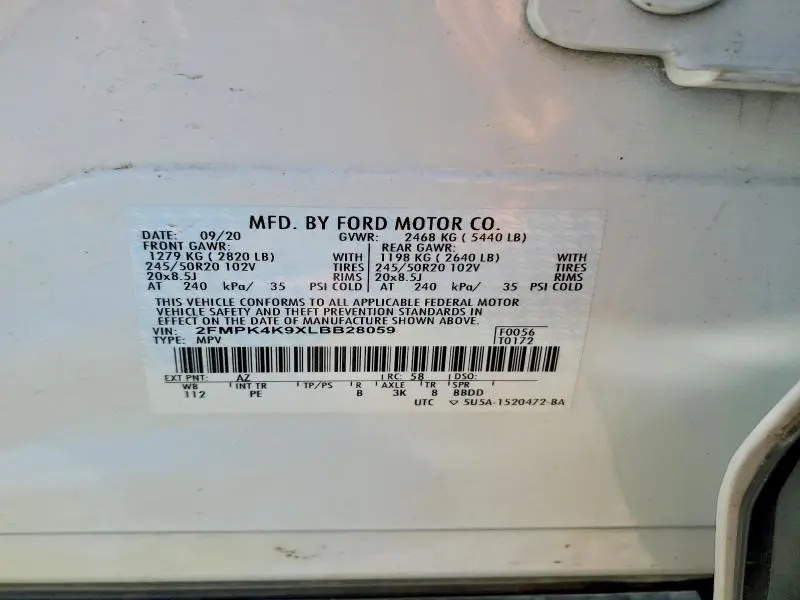 2020 FORD EDGE TITANIUM  