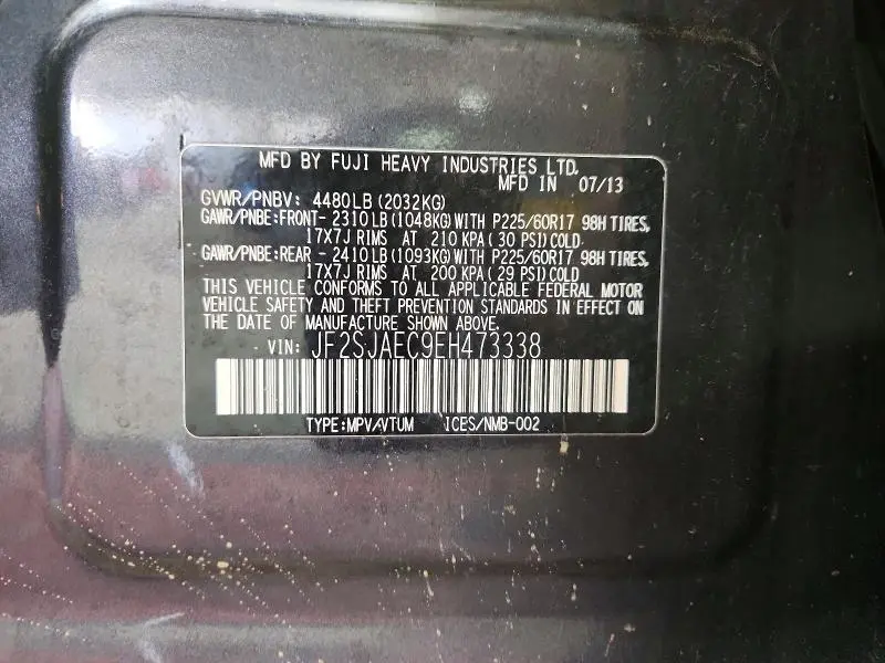 2014 SUBARU FORESTER 2.5I PREMIUM  