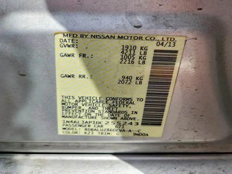 2013 NISSAN ALTIMA 2.5 SV  