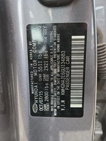 2016 HYUNDAI GENESIS 3.8L  