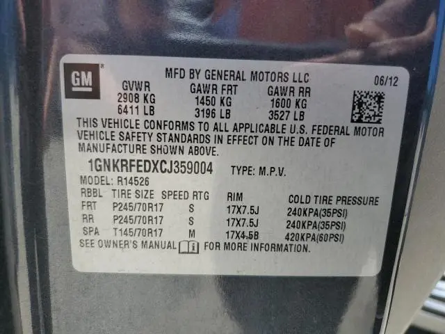 2012 CHEVROLET TRAVERSE LS  