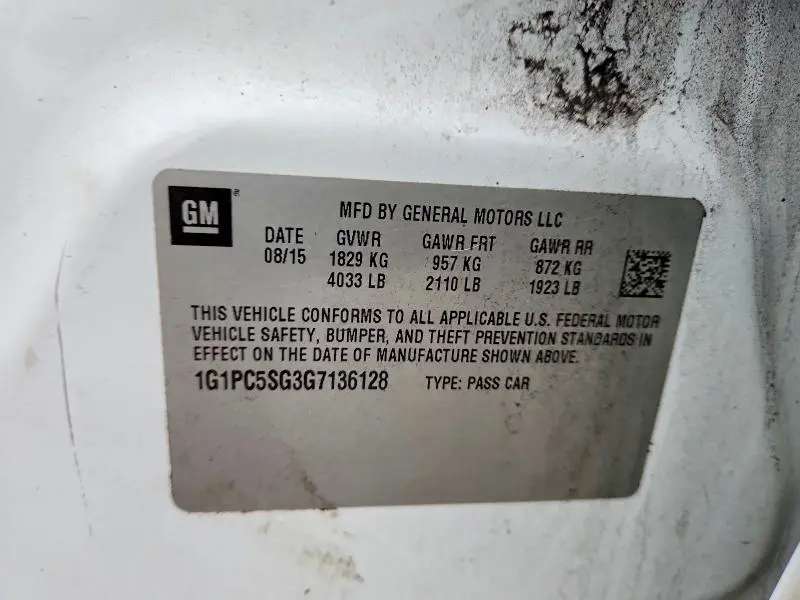 2016 CHEVROLET CRUZE LIMITED LS  