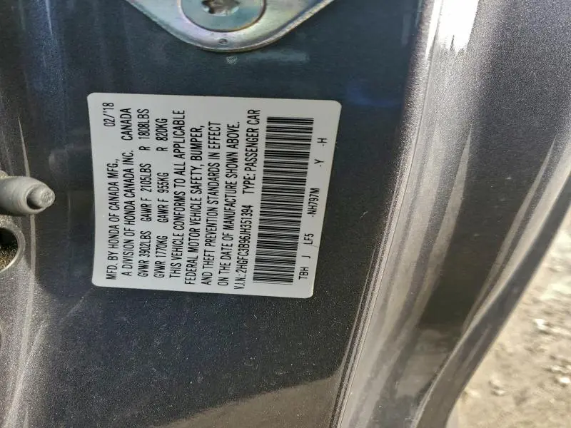 2018 HONDA CIVIC TOURING  