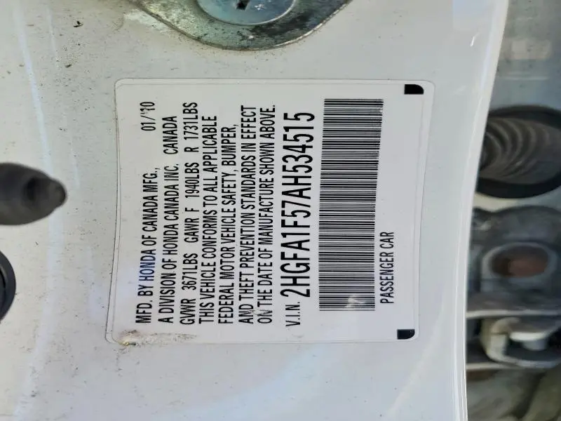 2010 HONDA CIVIC LX  