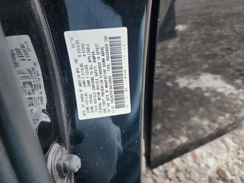 2016 HONDA ACCORD EXL  