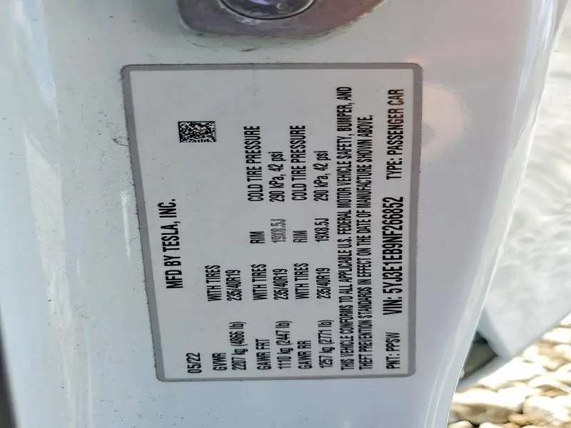 2022 TESLA MODEL 3   