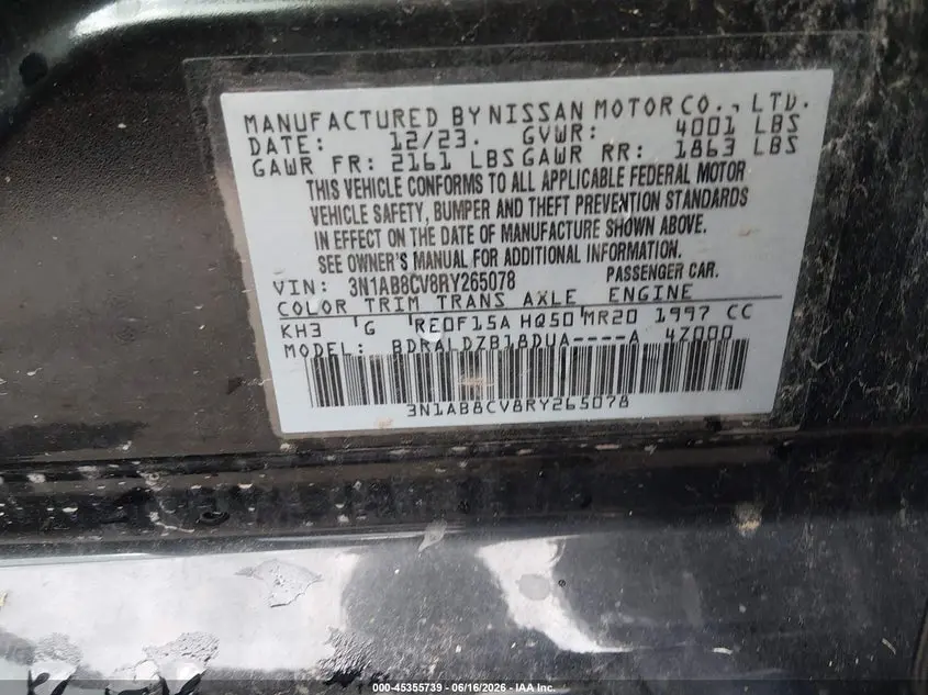 2024 NISSAN SENTRA SV XTRONIC CVT