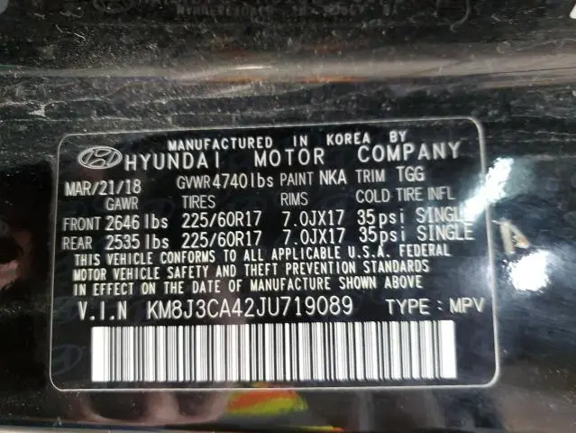 2018 HYUNDAI TUCSON SEL  