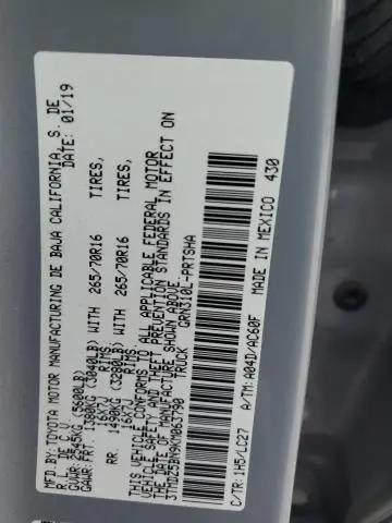 2019 TOYOTA TACOMA DOUBLE CAB  