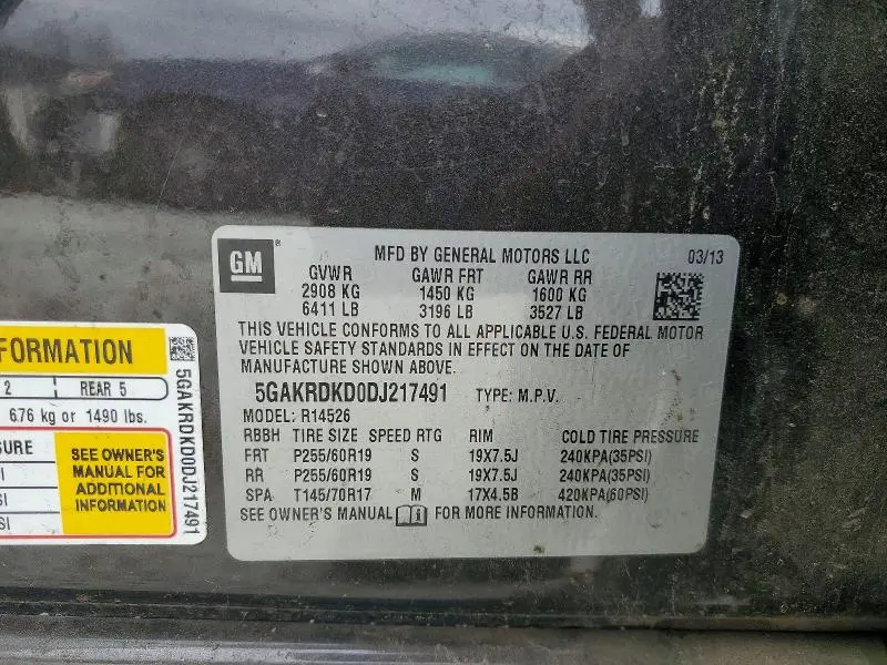 2013 BUICK ENCLAVE   