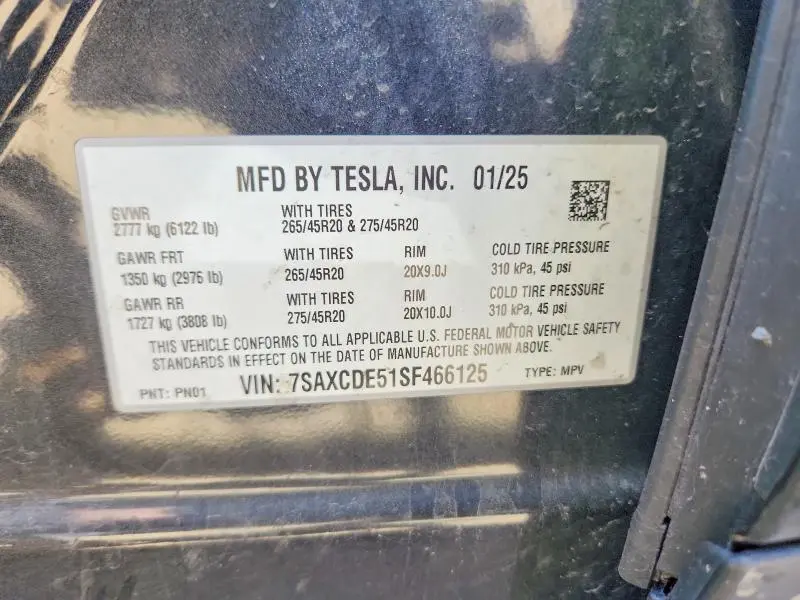 2025 TESLA MODEL X   