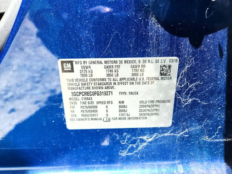 2015 CHEVROLET SILVERADO C1500 LT  