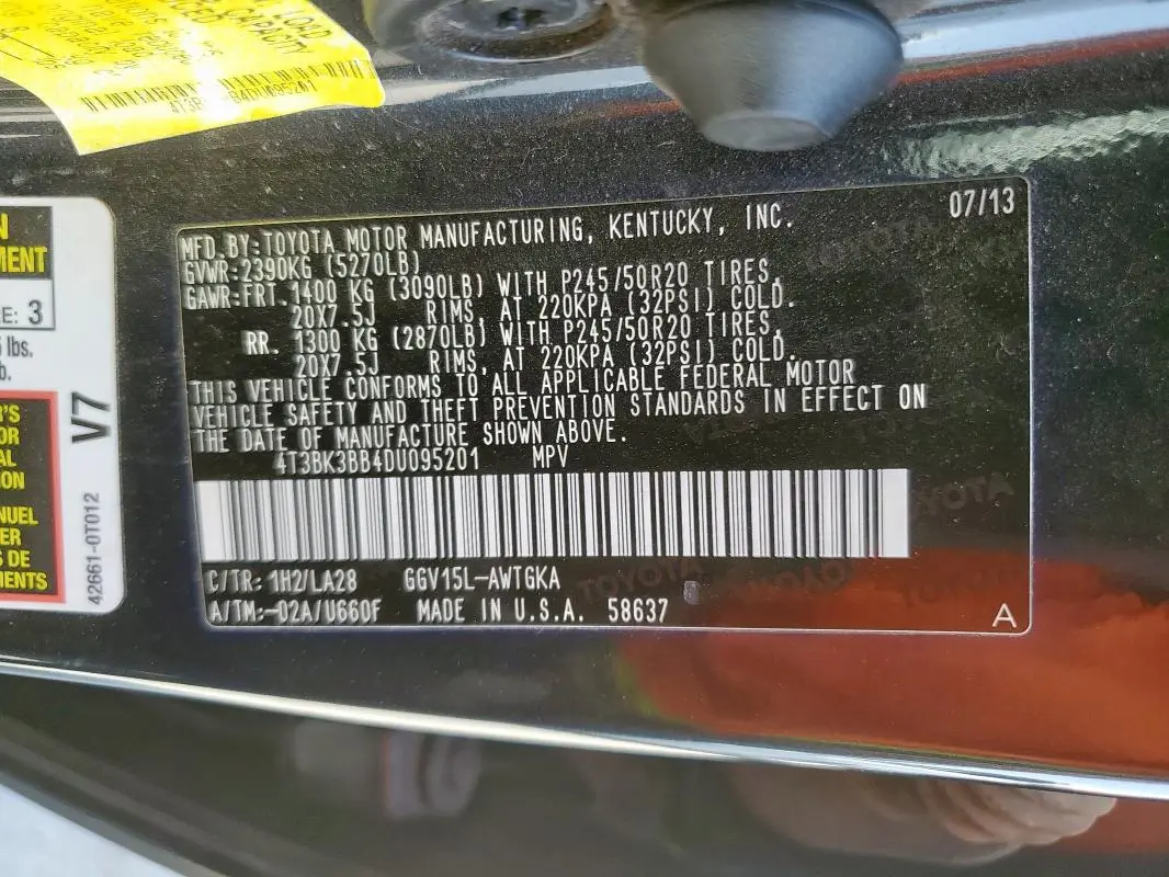 2013 TOYOTA VENZA LE  