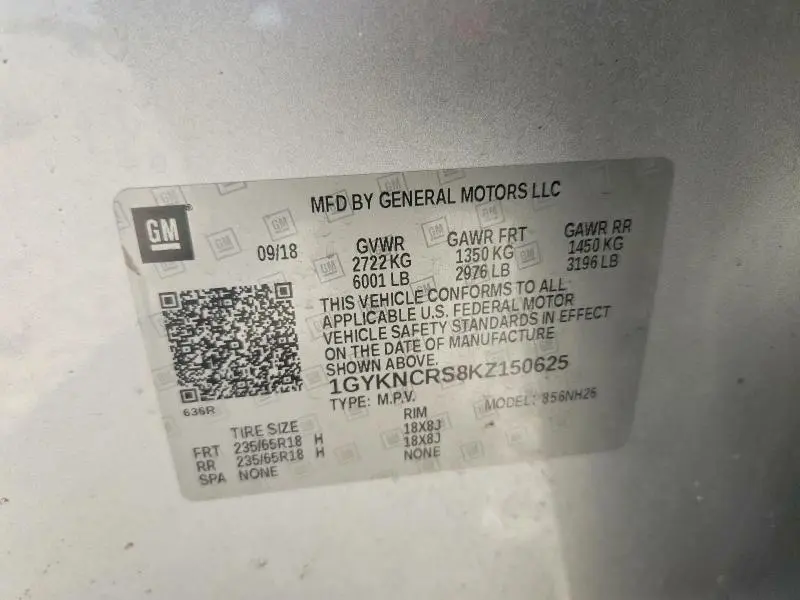 2019 CADILLAC XT5   