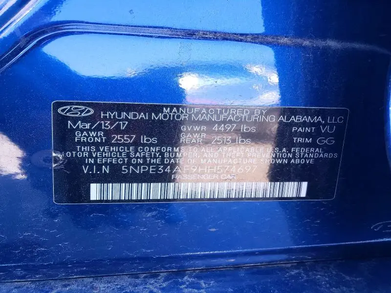 2017 HYUNDAI SONATA SPORT  