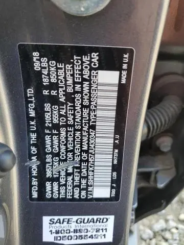 2018 HONDA CIVIC EX  