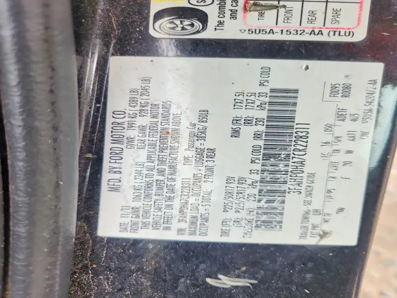 2012 FORD FUSION SE  
