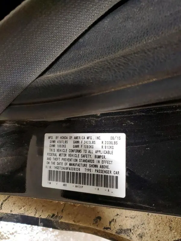 2015 HONDA ACCORD EXL  