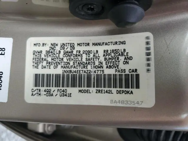 2010 TOYOTA COROLLA BASE  