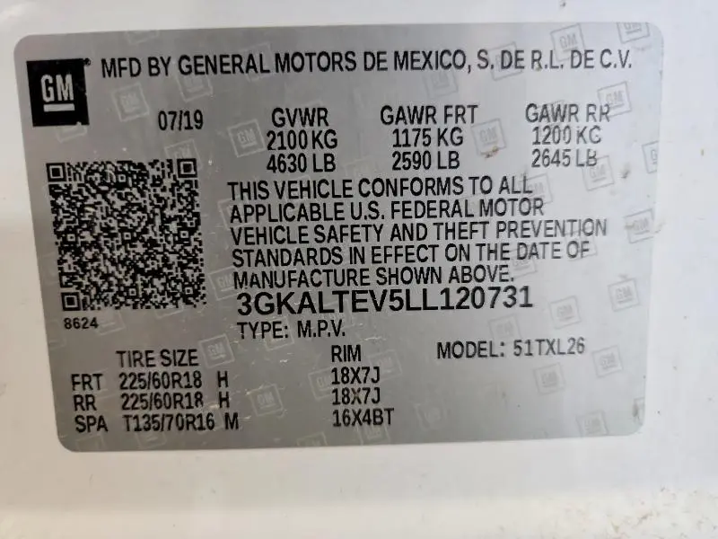 2020 GMC TERRAIN SLE  