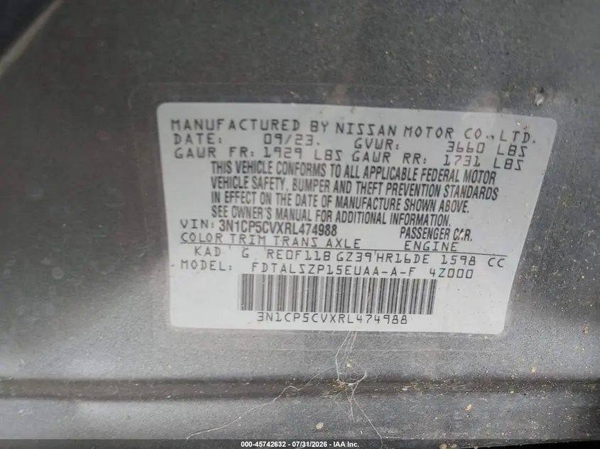 2024 NISSAN KICKS SV XTRONIC CVT