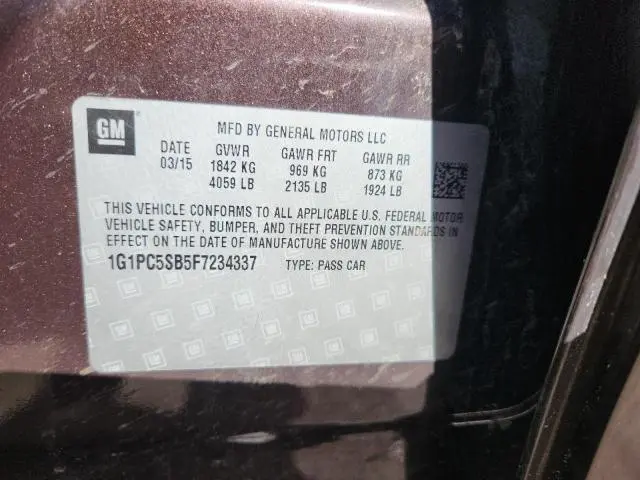 2015 CHEVROLET CRUZE LT  