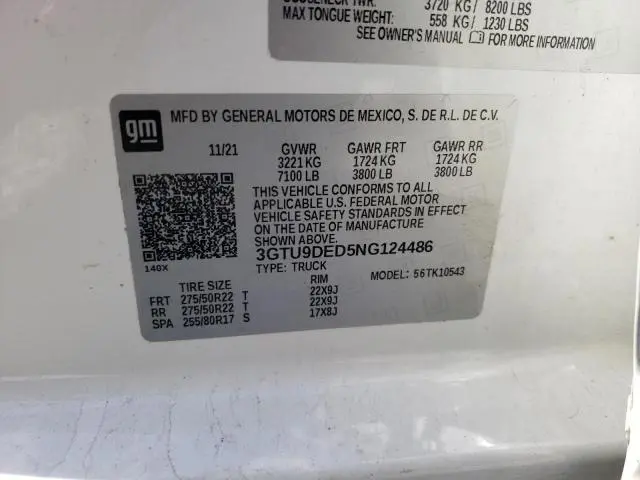 2022 GMC SIERRA LIMITED K1500 SLT  