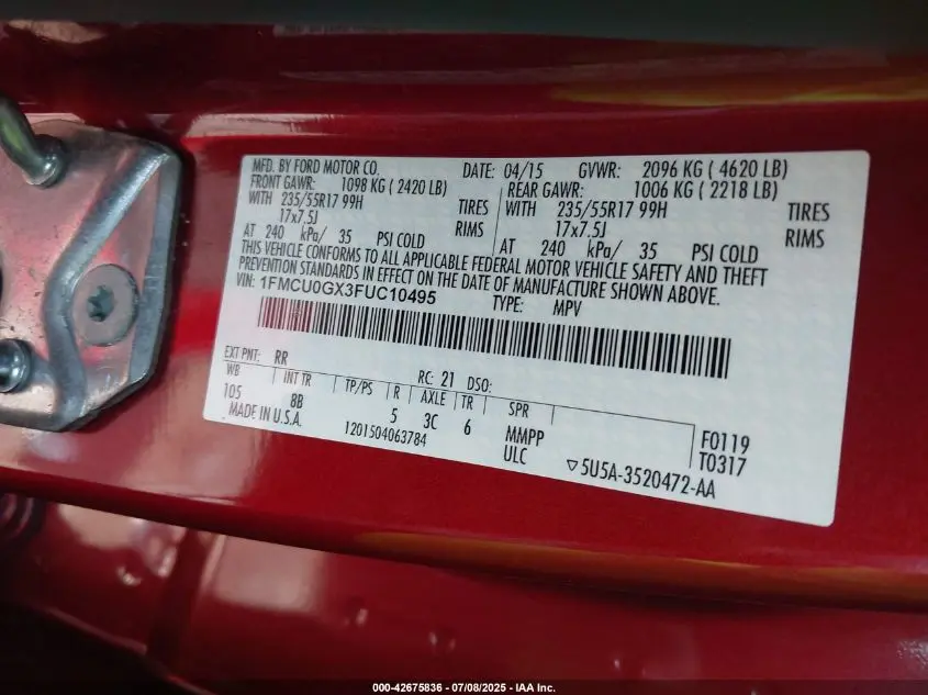 2015 FORD ESCAPE SE