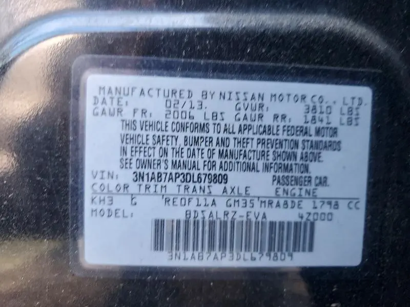 2013 NISSAN SENTRA S  